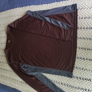 Alo Coolfit Long Sleev Shirt, Brown & Gray, L